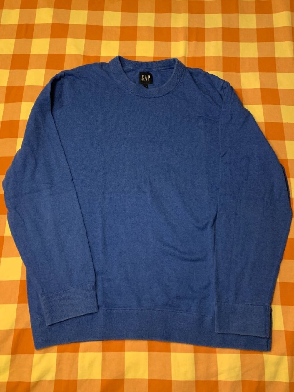 Vintage GAP Blue 100% Cotton Long Sleeve Sweatshirt - Men's Large